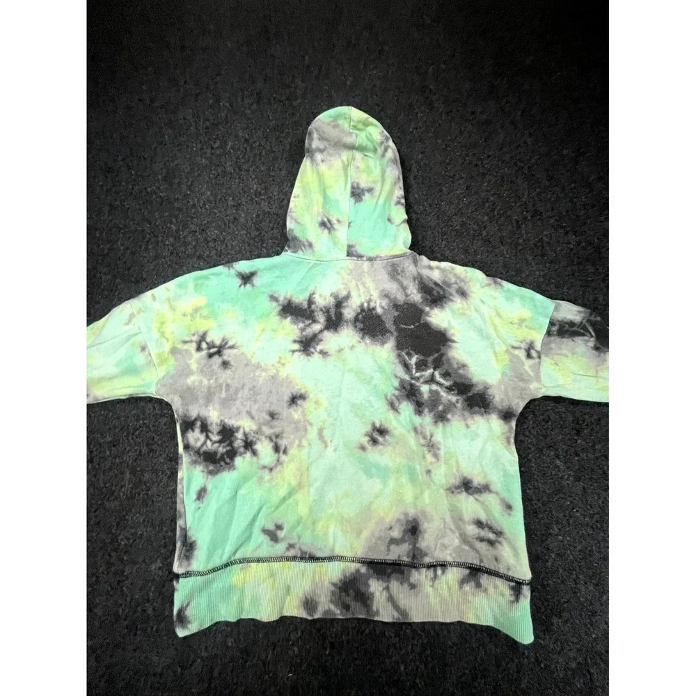 Justice Hoodie Girls S(7/8) Multi Cotton Tie Dye Glitter Logo Lined Pullover